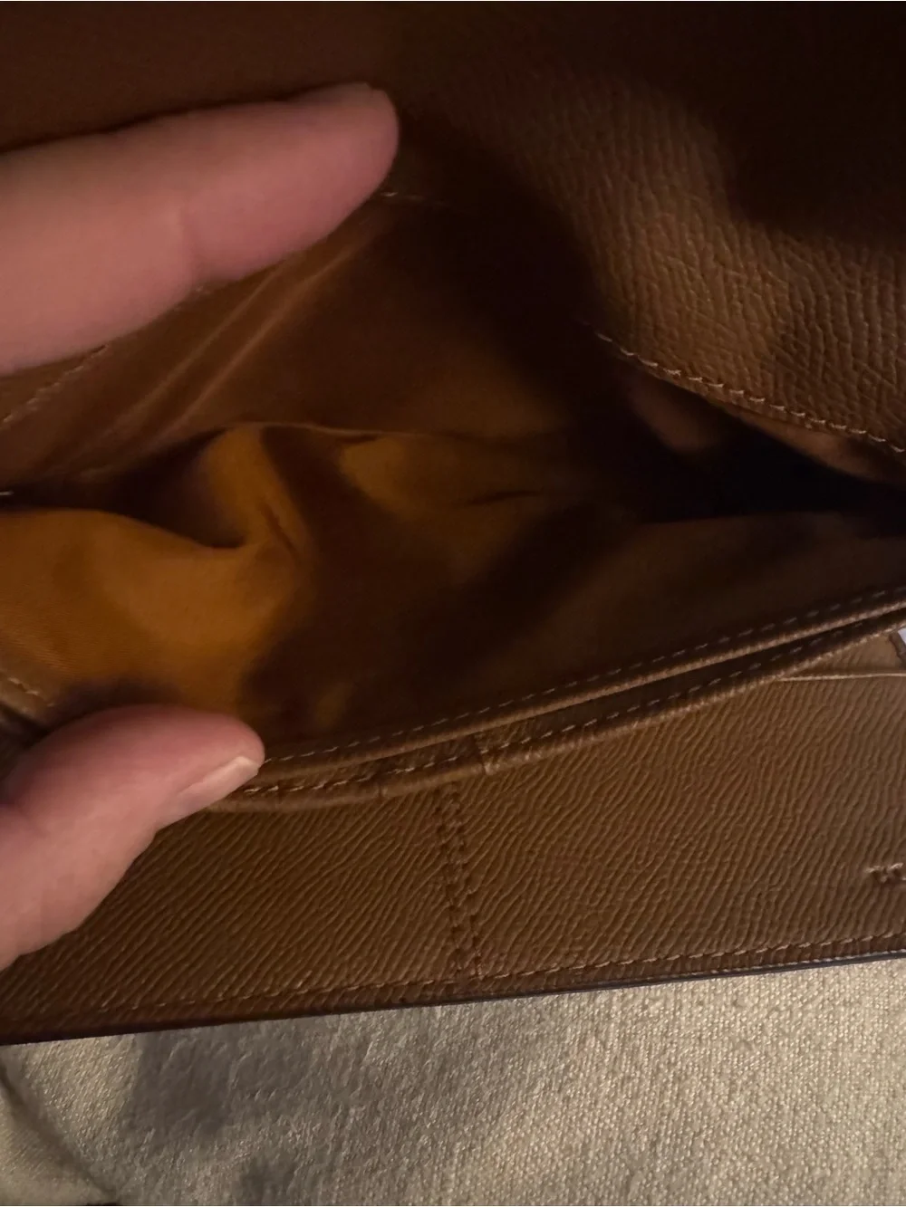 Coach Brown Pebbled Leather Continental Wallet